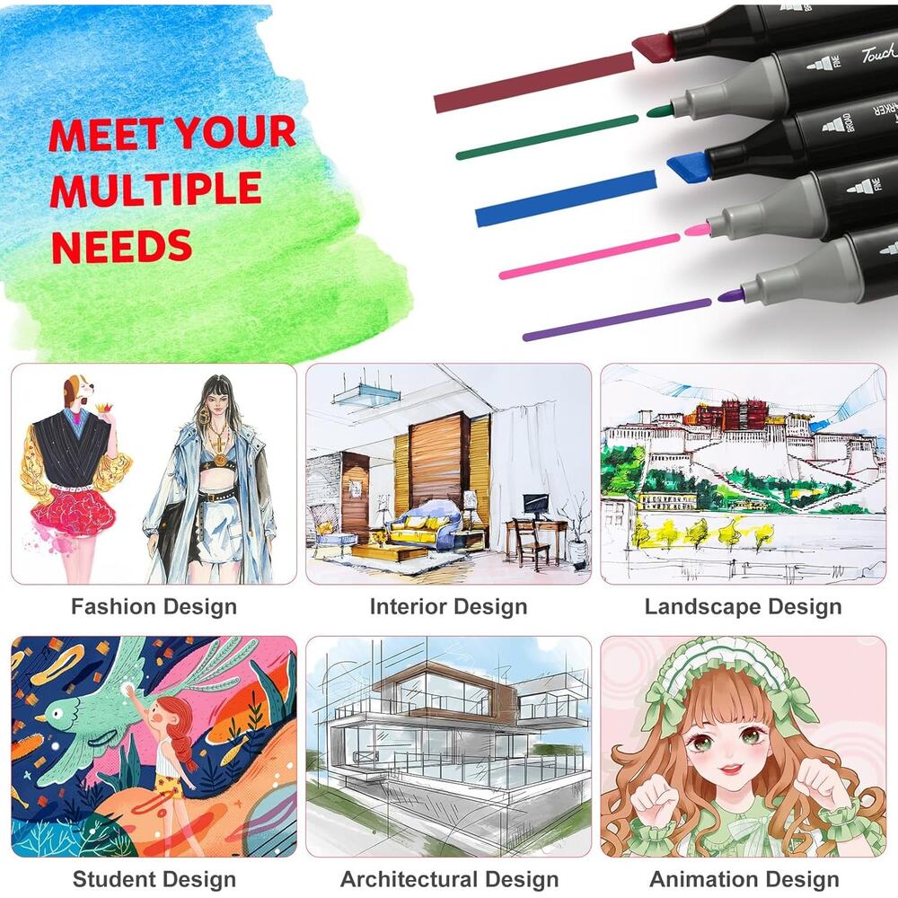 120 Colors Dual Tips Alcohol Markers, Art Markers Pens with Pen Holder - Picture 5 of 5